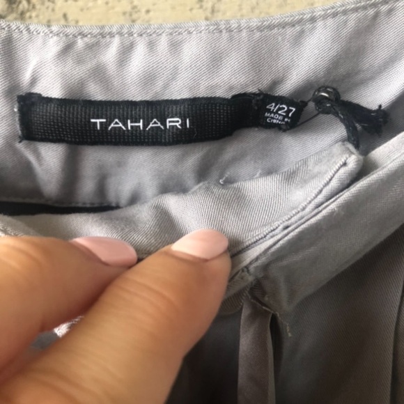 TAHARI NWT Pleated Trouser in Slate - Picture 7 of 9
